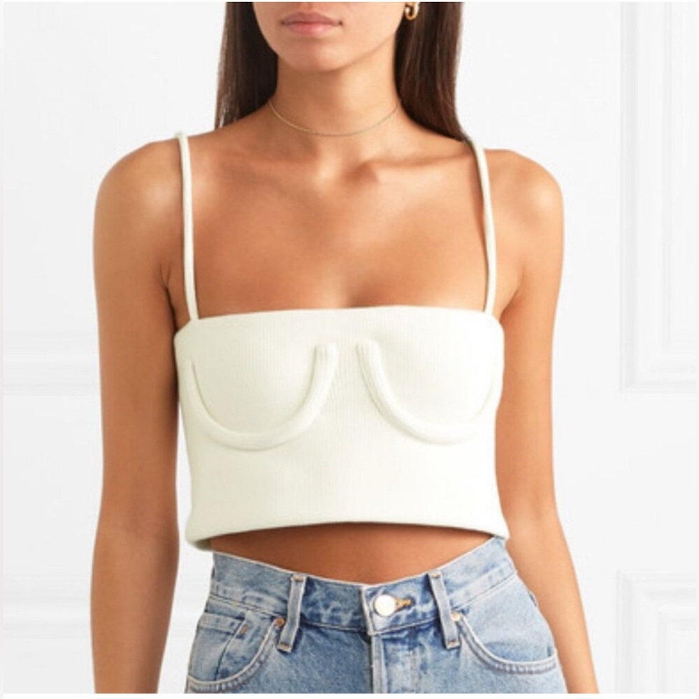 Orseund Iris - Ribbed Bustier Top in Cream